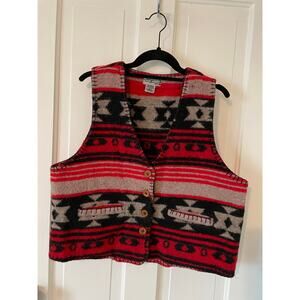 Vintage Cheyenne autumn Aztec wool blend vest women’s large western southwest